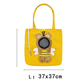 Cat/puppy backpack, pet crossbody bag with exposed head for travelling and shopping, hiking and camping (Yellow, L)