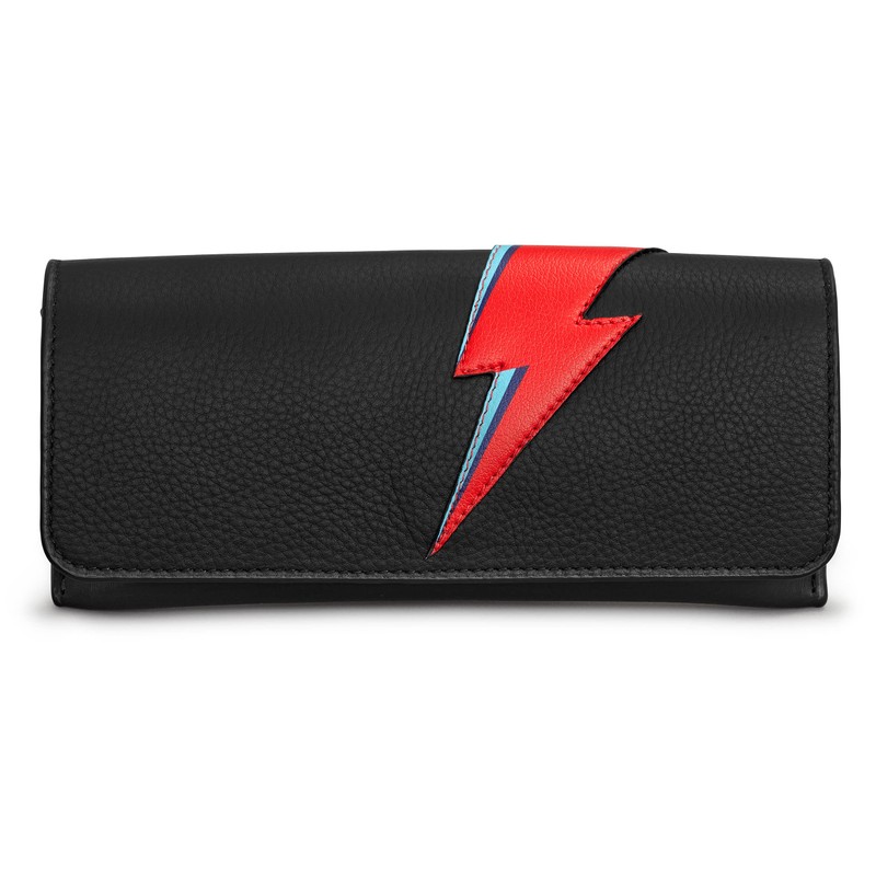 Yoshi Lightning Bolt Leather Glasses Case, Sunglasses Case, Flap Over,