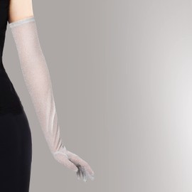 BABEYOND Long Opera Party 20s Glitter Gloves Stretchy Adult Size Elbow length Mesh Gloves