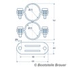 Bootsteile Brauer 1 Piece Pipe Clamp Double with Swivel Diameter