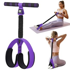 Banda de resistencia de pedal con asa, bandas de resistencia de ejercicio mejoradas de 55 libras para núcleo, abdominales, piernas, glúteos, brazos, f