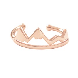 Altitude Boutique Mountain Ring For Women, Mountain Jewelry for Girls Adjustable Nature Lovers Range Ring Hypoallergenic (Gold, Rose Gold, Silver, Carbon Black), Metal