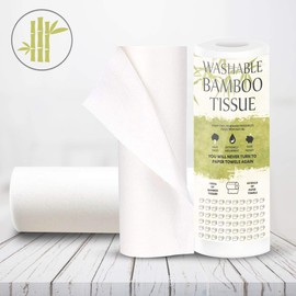 Tanness Bamboo Kitchen Roll | Washable Kitchen Towels Made of Bamboo Fibres | Softer and More Absorbent Than Normal Paper