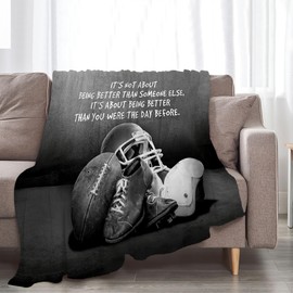 Football Blanket Football Throw Blanket Football Gifts and Decor Sports Blanket for Boys Men Girls Women Kids Adults Soft Warm Cozy Fleece Blanket for Couch Sofa ​Bed 50"x40"