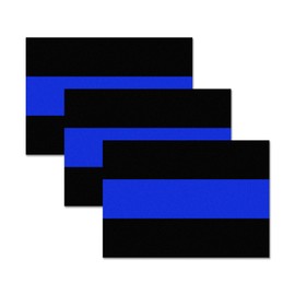 MUQIDA 3PCS Police Thin Line Bumper Decal, 4"×2.7" Reflective Decal Honoring Police Stickers, Waterproof Vinyl Sticker Support Law Enforcement Officers for Cars Trucks Window