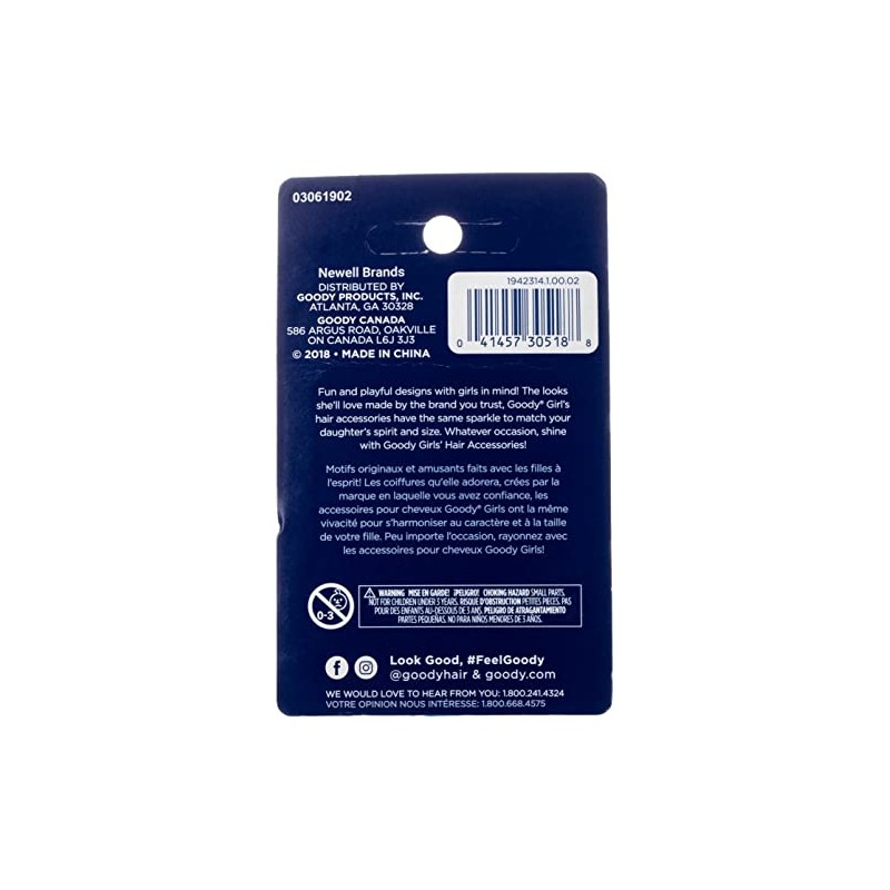 Goody Ouchless Trenzado Mini Elásticos, 50 unidades