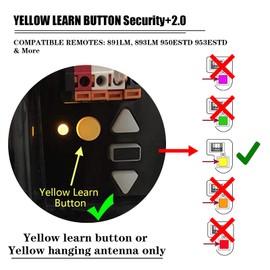 LAWOHO 3 Pack -for Sears Craftsman Garage Door Remote Keychain Yellow Learn Button Chamberlain Compatible with - Liftmaster 891LM/893LM/950ESTD/953ESTD