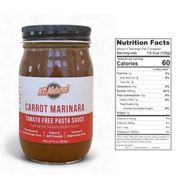 KC Natural - No Tomato Carrot Marinara Sauce - Pizza Sauce - Pasta Sauce - Paleo And AIP Friendly - 16 oz