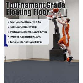 jxgzyy 20 PCS Basketball Court Tiles, 5/8 Inch Thick Portable Sport Outdoor Floor Tiles, Non Slip PP Interlocking Drainage Mat for Tennis Court Drain Pool Patio Shower Porch, 13.38" x 13.38"
