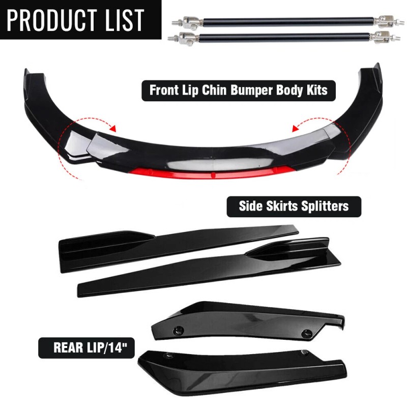 Unbranded For 2006-2014 Dodge Charger Front Bumper Lip Chin Splitter