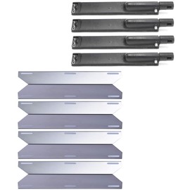 Votenli C2630A (4-Pack) S9123A (4-Pack) 17 3/4” Heat Plates and 15 13/16” Burners Replacement for Jenn Air Grill 720-0062, 720-0063, 720-0099, 720-0100, 720-0101, 720-0138, 720-0139, 720-0141