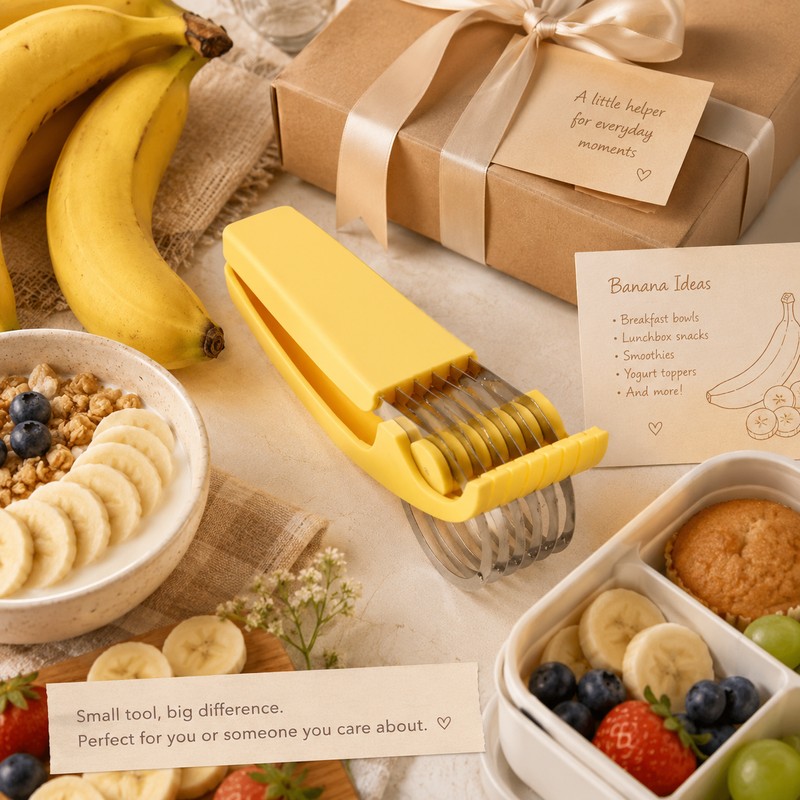 Stainless Steel Banana Slicer for Kitchen Food Prep – Quick