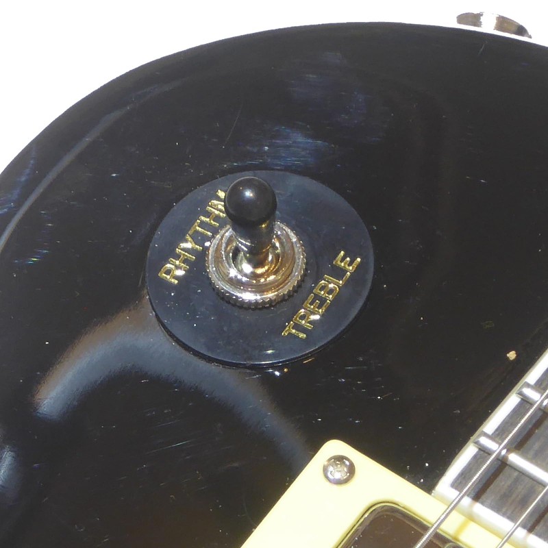 Guitar switch plate rhythm treble plate in black