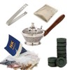 NKlaus 40620 Silver Incense Pan Set 14 Pieces with Incense