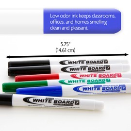 BAZIC Dry Erase Marker Assorted Color Fine Tip, Whiteboard Pen Marcador, Low Odor Markers White Board Pens for Office School Supplies (12/Pack), 1-Pack