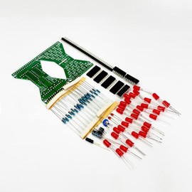 Xuzxinze 30 LEDs Electronic DIY Kit Double Layer PCB Board Components Soldering Practice Suite Red LED Red Light