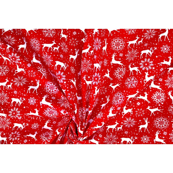 Pyrhan Christmas Fabric | Polycotton Prints | 45 Inch Wide