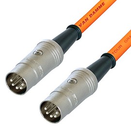 Van Damme Midi Lead 5 Pin Din Phantom Power Synth, Interface, Foot Switch Cable (8 m, Orange)