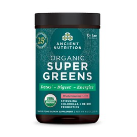 Ancient Nutrition ANCIENT NUTRITION Organic SuperGreens Powder with Probiotics, Peppermint, Made from Real Fruits & Vegetables, Digestive & Energy Support, 25 Servings