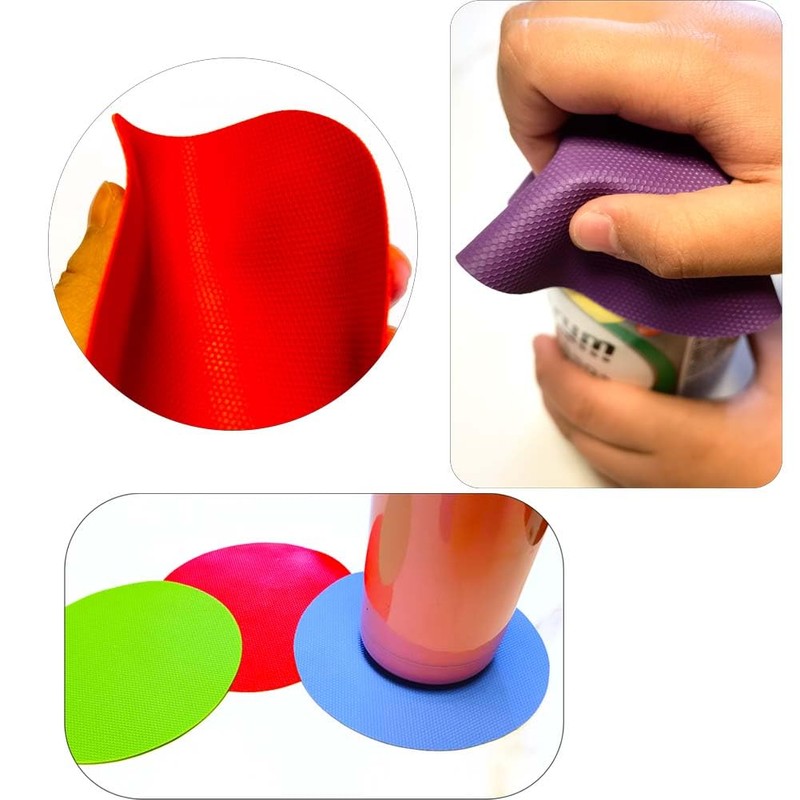 Deofun 4pcs Rubber Jar Opener Bottle Gripper Non Slip Pad