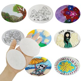 Hisredsun 10 pcs 2.36-3.14 inch White Painting Pebbles, Large Smooth Pebbles for Painting Mandala and Kindness Rocks for Arts, Crafts, Garden Decoration (10)