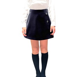 Gokigen Meito 2401 School Culotte Skirt, Plain, Wrap-Style, Dark Blue, Black, 130, 140, 150, 160, Made in China, dark navy