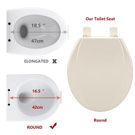 GarveeTech Round Toilet Seat with Built-in Toddler Seat for Easy Potty Training – Slow Close Feature,Easy Install and Clean, Perfect for Both Adults and Children,Almond