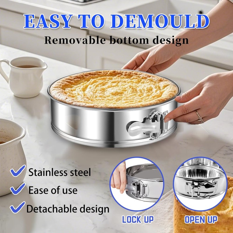 9 Inch Cheesecake Springform Cake Pan with 30Pcs Parchment Paper