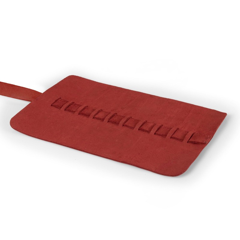 Londo Genuine Leather Pen and Pencil Roll Case (Red), OTTO395