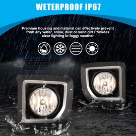 CPW OEM Fog Lights Assembly Fit For 2015 2016 2017 2018 2019 GMC Sierra 2500HD/3500HD, Driver & Passenger Driving Fog Lamps w/PS Halogen Bulbs + Wiring Harness (Black Housing Clear Lens)