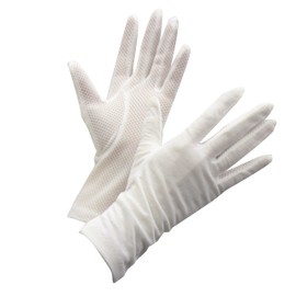 GlovesDEPO Arm Cover, Cooling Sensation, Short, Gloves, 5 Fingers, Women's, white