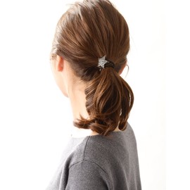 VingTAINE H-908 Bijou Rhinestone Star Hair Rubber Hair Accessory, Black