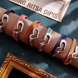 choice of all Wrap Bracelets for Women Trendy Boho Bracelets for Women Wide Stackable Leather Bracelet Boho Jewelry Christmas Gifts for Women 2023, adjustable, Metal, No Gemstone