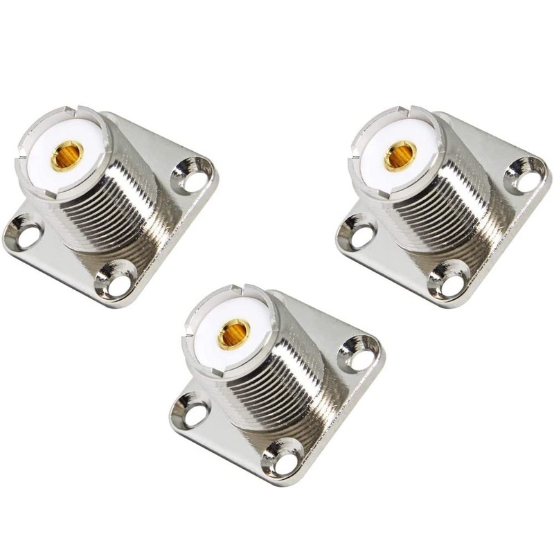 Greluma UHF Panel Mount, Socket SO239 Chassis Mounting 4-Hole Jack
