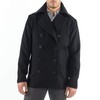 Alpine Swiss Mason Mens Wool Blend Classic Pea Coat Black