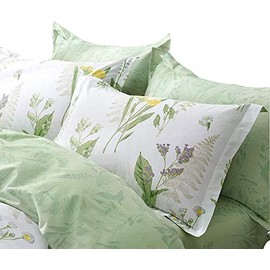 FADFAY Shabby Duvet Cover Sheet Set 7-Pieces Daisy and Lavender Floral Printed 100% Cotton Bedding,(1 Duvet Cover,1 Fitted Sheet,1 Flat Sheet,2 Standard+2 King Pillowcases) Queen Size