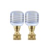 Aspen Creative 24026-32 Clear with Blue Grain Glass Lamp Finial