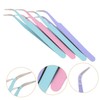 jojofuny 4Pcs Curved Stainless Steel Tweezers for Nail Extensions Scrapbooking