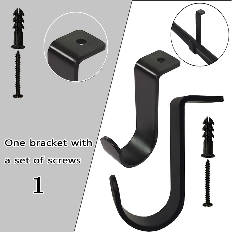 Kowibcl Curtain Rod Brackets for Ceiling-Mounted, Drapery Rod Holder for