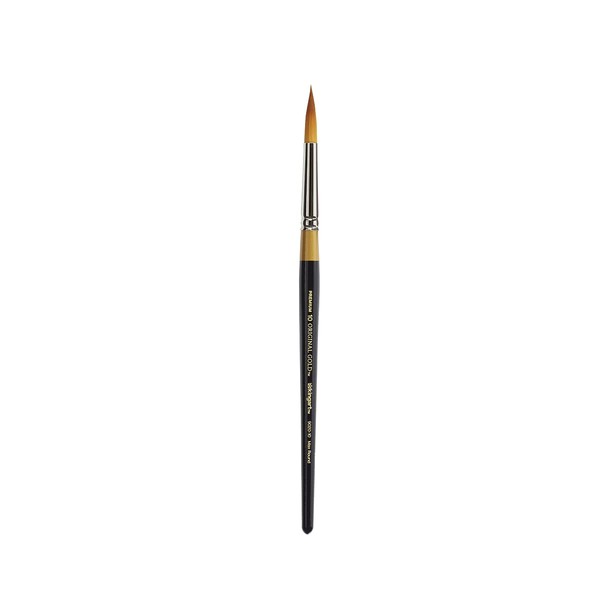 KINGART Premium Original Gold 9020-10 Ultra Round Series Artist Brush, Golden Taklon Synthetic Hair, Short Handle, for Acrylic, Watercolor, Oil and Gouache Painting, Size 10