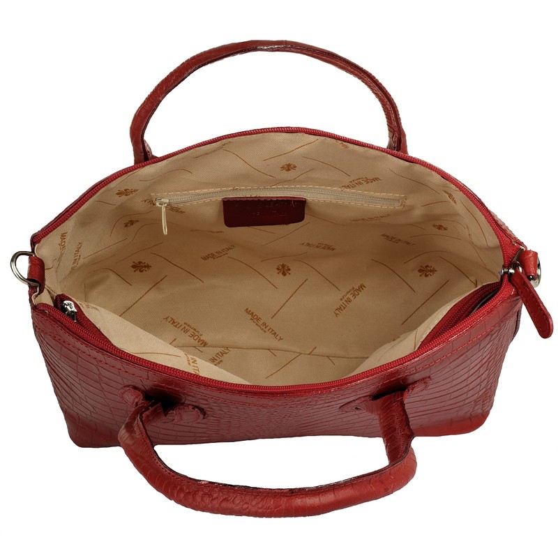 Cluty Genuine Leather Women's Handbag, Made in Italy, Crocodile Shoulder