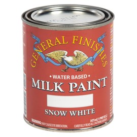 General Finishes Water Based Milk Paint, 1 Pint, Snow White