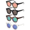 Edge I-Wear Bold Square Frame Sunglasses w/Color Mirror Lens 541057-REV-2(BLK)