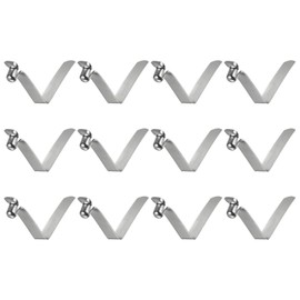 uxcell 12pcs Single Button Kayak Paddle Snap Spring Clips 55x12mm 65Mn Spring Steel V Shape Hollow Lift Telescopic Locking Tube Pole Clip for Tent Umbrella Camping