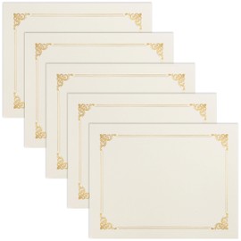Better Office Products 25 Pack Ivory Certificate Holders, Diploma Holders, Document Covers with Gold Foil Border, for Letter Size Paper, 25 Count, Ivory White