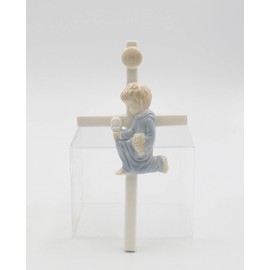 Fine Porcelain Inspirational First Communion Boy Cross Figurine, 7"