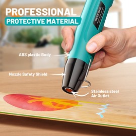 SEEKONE Handheld Heat Gun, 350°C Multi Function Portable Mini Hot Air Gun 320W with Overload Protection, 1.5m Ultra-Long Double Insulated Cable, Reflector Nozzle for DIY, Craft Embossing, Electronics