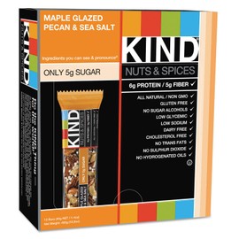 Kind Maple Glazed Pecan and Sea Salt Bar, 1.4 Ounce -- 12 per case.