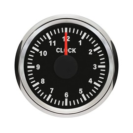 ELING Universal 2 Inch Clock Gauge Meter 12-Hour Format for RV Car Sedan Boat Motorcycle 12V 24V