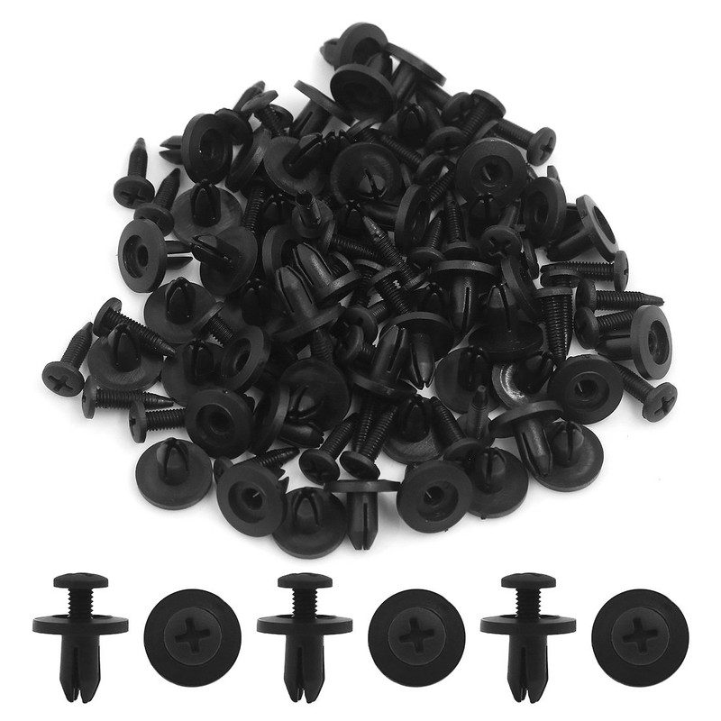 uxcell 50Pcs Plastic Door Buckle Clasp Push Type Screw Rivet